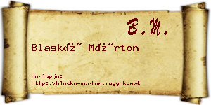 Blaskó Márton névjegykártya
