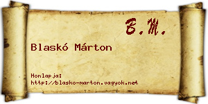Blaskó Márton névjegykártya