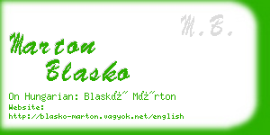 marton blasko business card