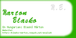 marton blasko business card